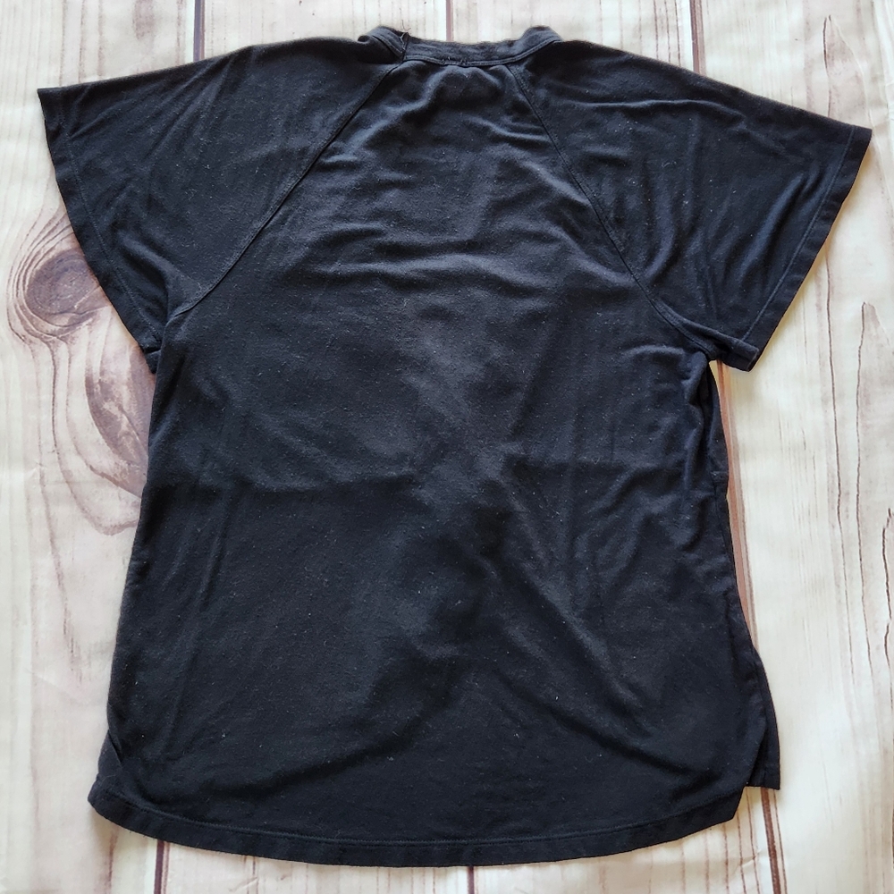 Free People "Just A Twist" Keyhole Cutout Top Black Short Sleeve, Women's Size M - Picture 6 of 10